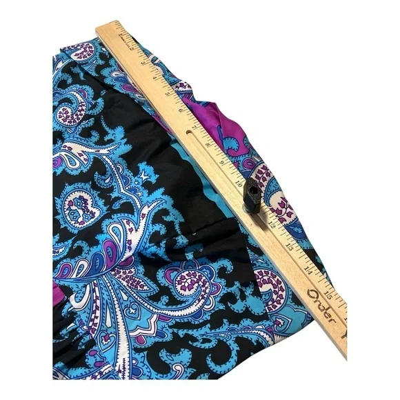 Rubber‎ Ducky Productions Y2K Western Boho Strapless Paisley Print Mini Dress M - Picture 6 of 7